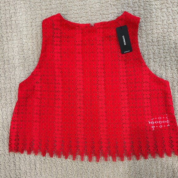 Never Worn NWT Express Flare Clover Lace Matching Set XS - Picture 3 of 6